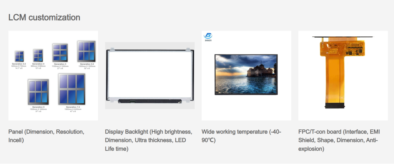 High brightness wide temperature lcd display screen